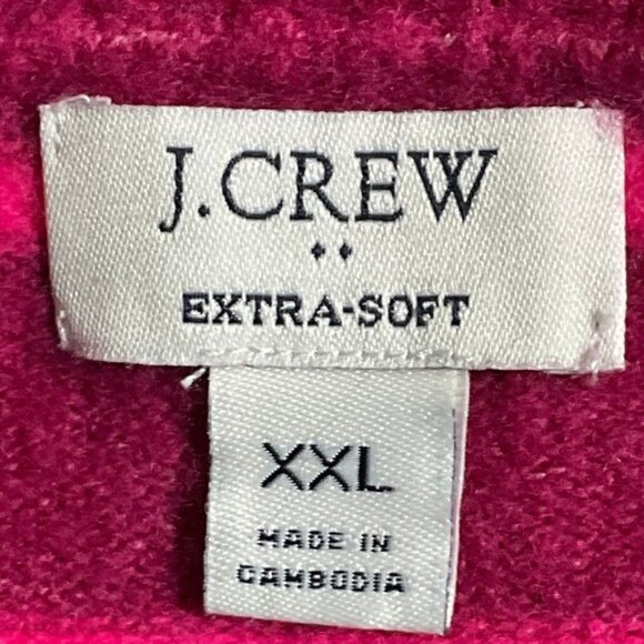 J. Crew Sweater Womens XXL Extra Soft Striped‎ Pink Magenta Wool Blend Crew Neck - Picture 3 of 13